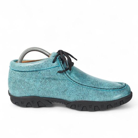 Ferrini Rouge Moc Toe Mid Leather Chukka Boots Women's 8.5B Turquoise 63722-50 - Picture 7 of 11